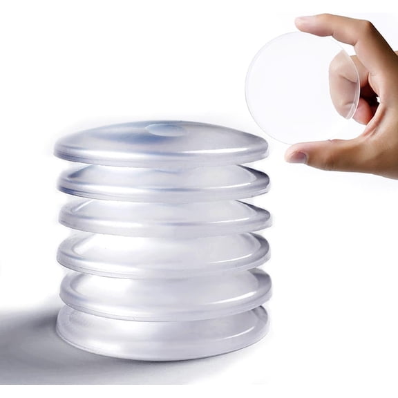 Januofit  Door Stoppers for Wall Transparent (12pcs, Large Size 3.15") Quiet Wall Protector for Door Handle, Round Shield Cushion Strong Adhesive Bumpers Reusable