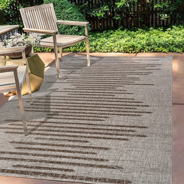 JONATHAN Y SMB124A-5 Zolak Berber Stripe Geometric Beige/Brown 5 ft. x 8 ft. Indoor/Outdoor Area Rug, Pet Friendly, Stain Resistant, Easy to Clean, for Patio, Balcony, Living Room; Kitchen, Bedroom