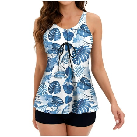 Midsumdr Two Piece Swimsuit For Women Floral Print Tankini Top with Boyshorts Swimsuit Tankini Swimsuits For Women Swimsuit Women