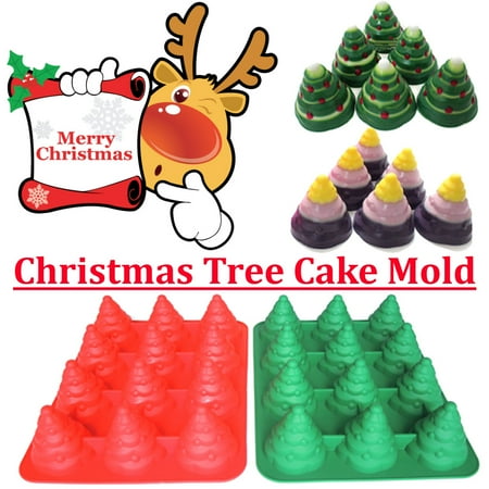 12 Holes 3d Christmas Tree Cake Mold Mousses Silicone Mould Cake Pan Tin Tray Walmart Canada