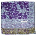 thumbnail image 2 of Falari Women's Reversible Paisley Woven Pashmina Shawl Wrap Scarf 80" x 27" Purple/Turquoise, 2 of 3