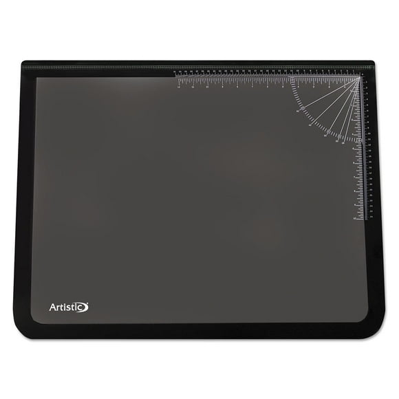 Artistic 41200 Office Products 20" x 31" Logo Pad Lift-top Desktop Organizer Desk Mat, Black/Clear
