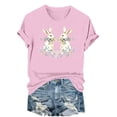 thumbnail image 3 of Feancey Women's Cute T-Shirts Easter Egg Holiday Shirt Funny Casual Short Sleeve Round Neck Tops Summer Loose Bunny Tees Dark Gray L, 3 of 7