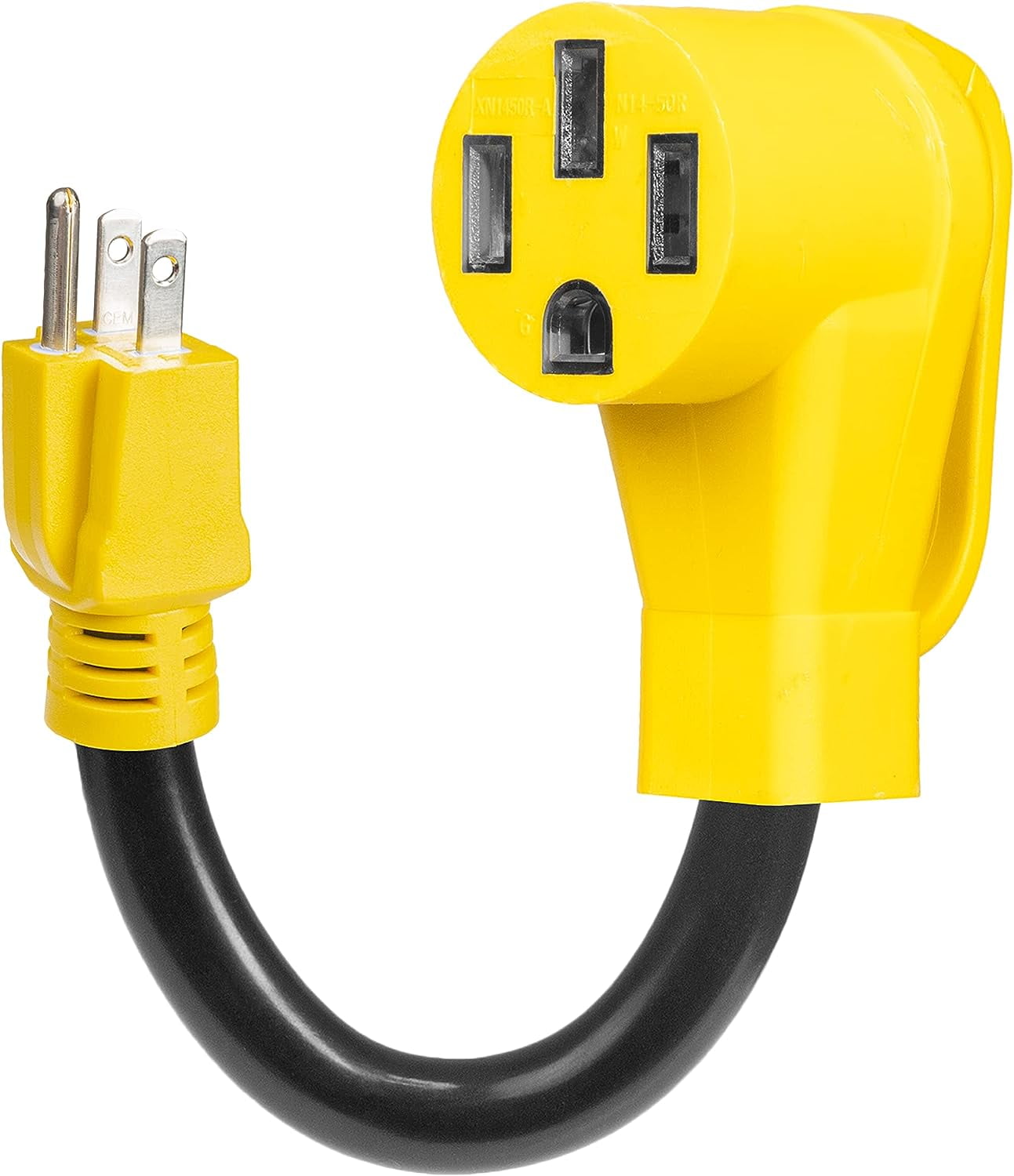 15 Amp to 50 Amp RV Power Adapter Cord, 12 Inch 10/3 STW 515P Male