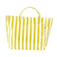 thumbnail image 2 of Bolso de trabajo a rayas, gran capacidad, impermeable, tipo hobo, ideal para la playa, el trabajo y los viajes. Blanco amarillo, 2 of 9