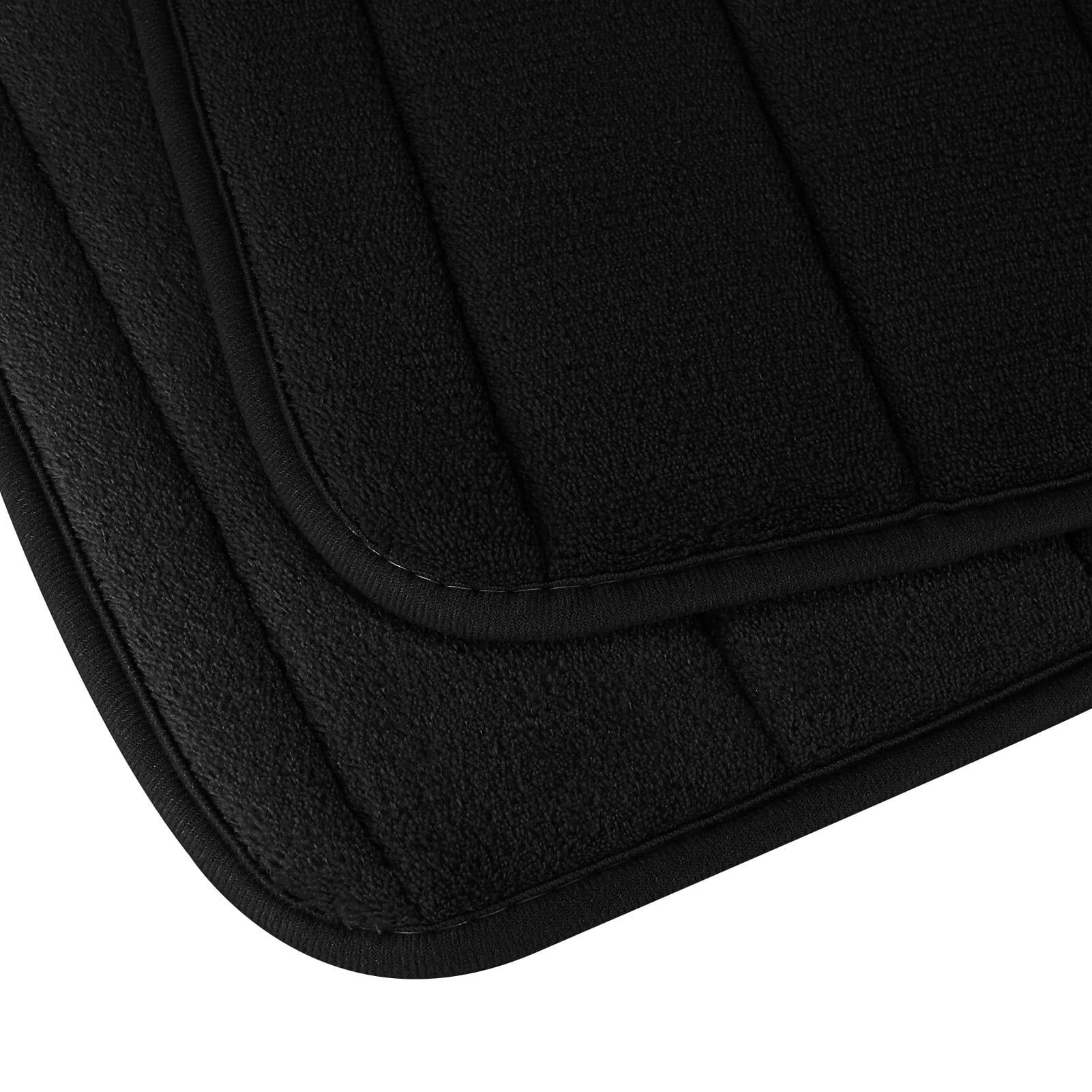2 Piece Memory Foam Bath Mat Set Thick Bathroom Rugs Soft Bath Mats for Bathroom Extra Absorbent Floor Mats Bath Rugs Set for Kitchen/Living Room(20" x 32"/17" x 24", Black)