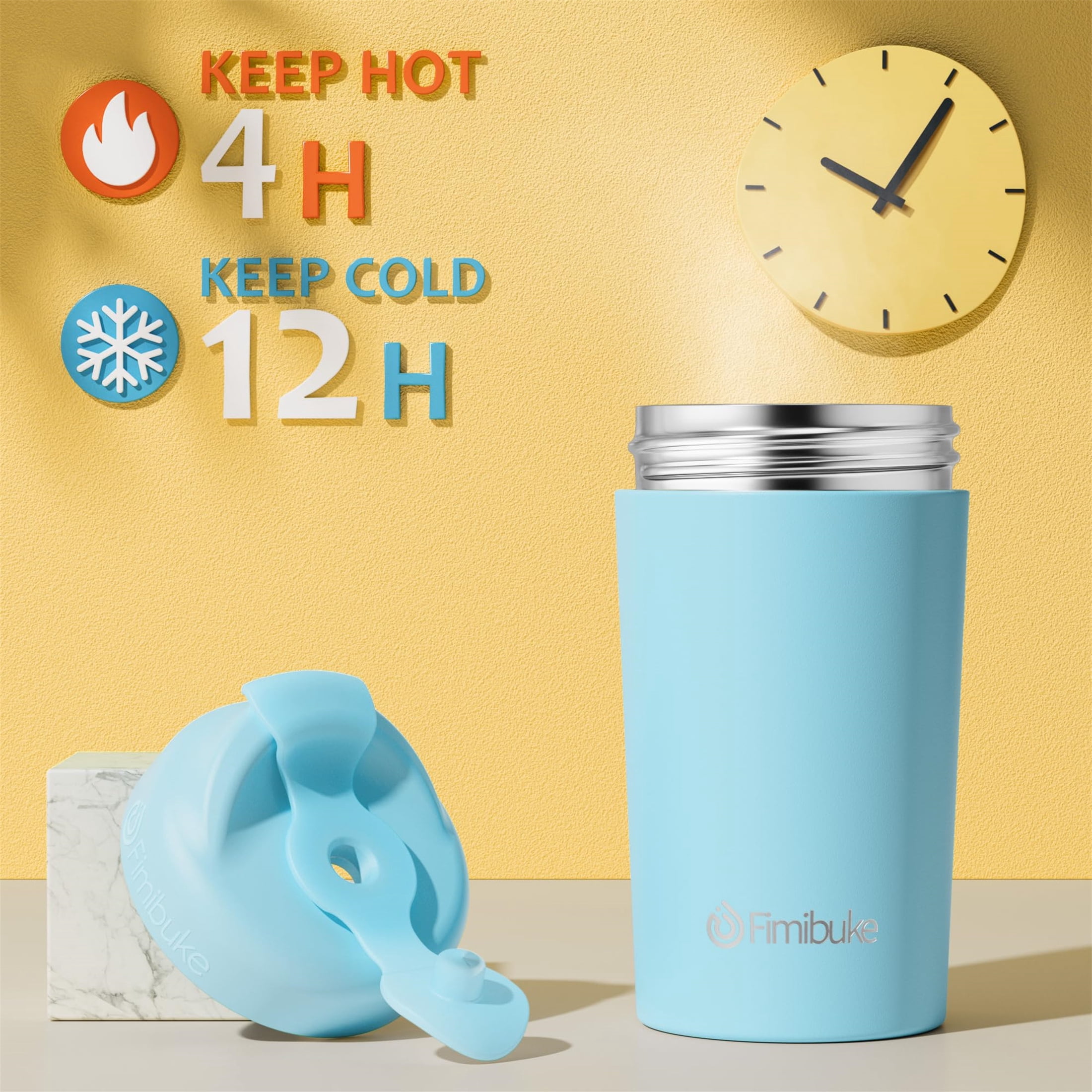 2-Pack 10 OZ Kids Spill Proof Cups with Straws and Lids, Kid Insulated Tumbler Stainless Steel Sippy Cup for Girl Boy, Blue & Mint Green