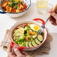 thumbnail image 3 of 800ML Ceramic Tableware, Cheese Baked Rice Baking Tray Salad Plate Double Ear Household Oven Special Bowl, 3 of 3