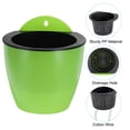 thumbnail image 4 of Unique Bargains 7 Inch Self Watering Plant Pot Hanging Planters with S Hooks, Green 3 Pack, 4 of 7