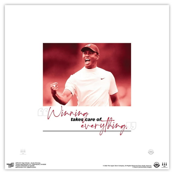 Gallery Pops Tiger Woods - Quote Winning Wall Art, Unframed Version, 12" x 12"