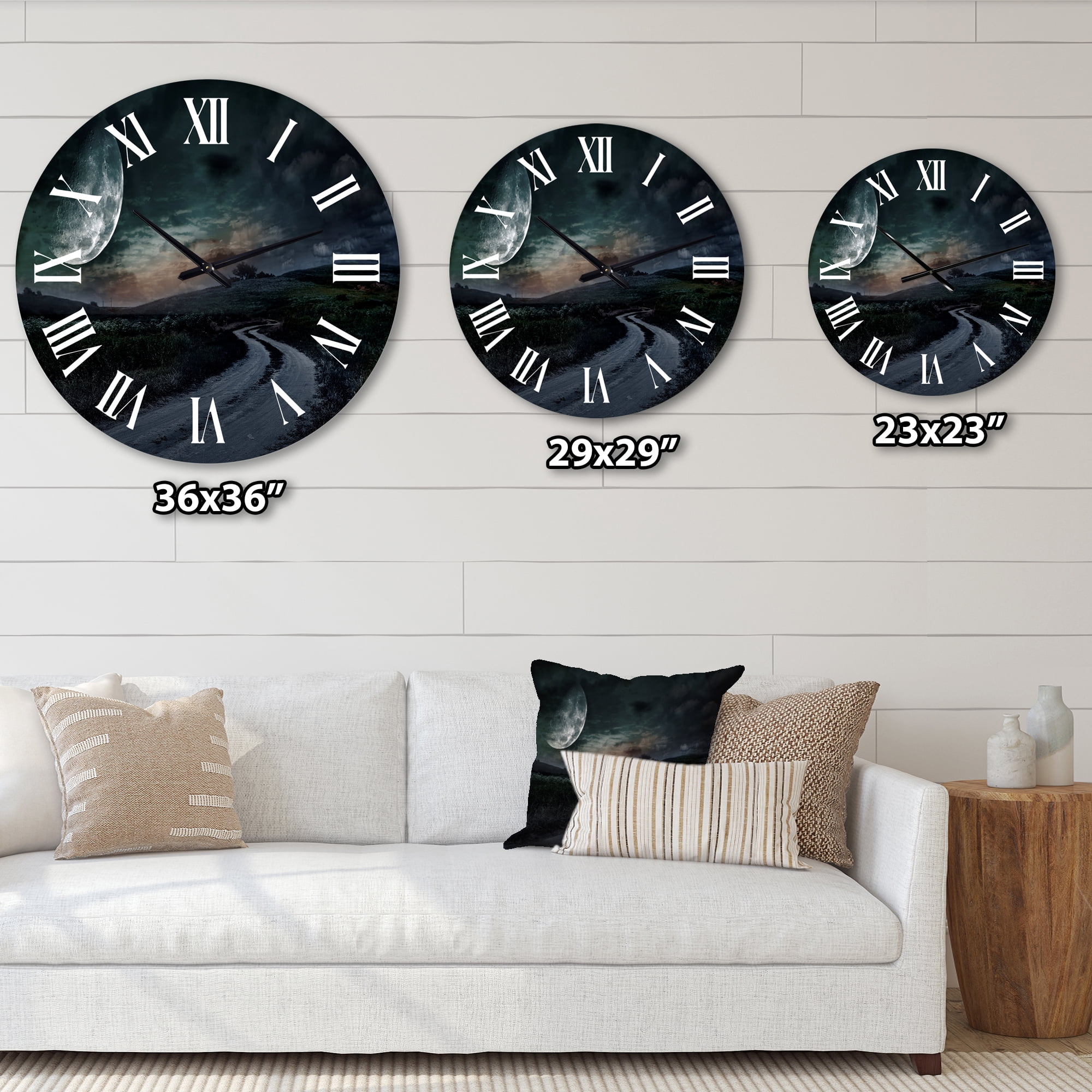 Designart 1 in Quartz Coastal Wall Clock