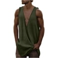 thumbnail image 2 of Ftwytp Chemise Tunique à Col en V pour Homme à Revers Décontractée Fête Plage Travail Polyester, 2 of 5