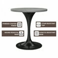 thumbnail image 3 of LeisureMod Verve Mid-Century Modern Round Dining Table with White Resin Top and Black Pedestal Base for Kitchen and Dining Room, 27 Inch, 3 of 10