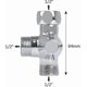 thumbnail image 2 of 3-way Shower Diverter Valve, Shower Head Adapter For Shower Arm Mounted, G1/2" T-adapter Valve Replacement Parts For Shower Spray, T-diverter For Toil, 2 of 5