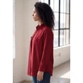 thumbnail image 3 of Roaman's Women's Plus Size Faux Suede Button-Front Shirt, 3 of 4