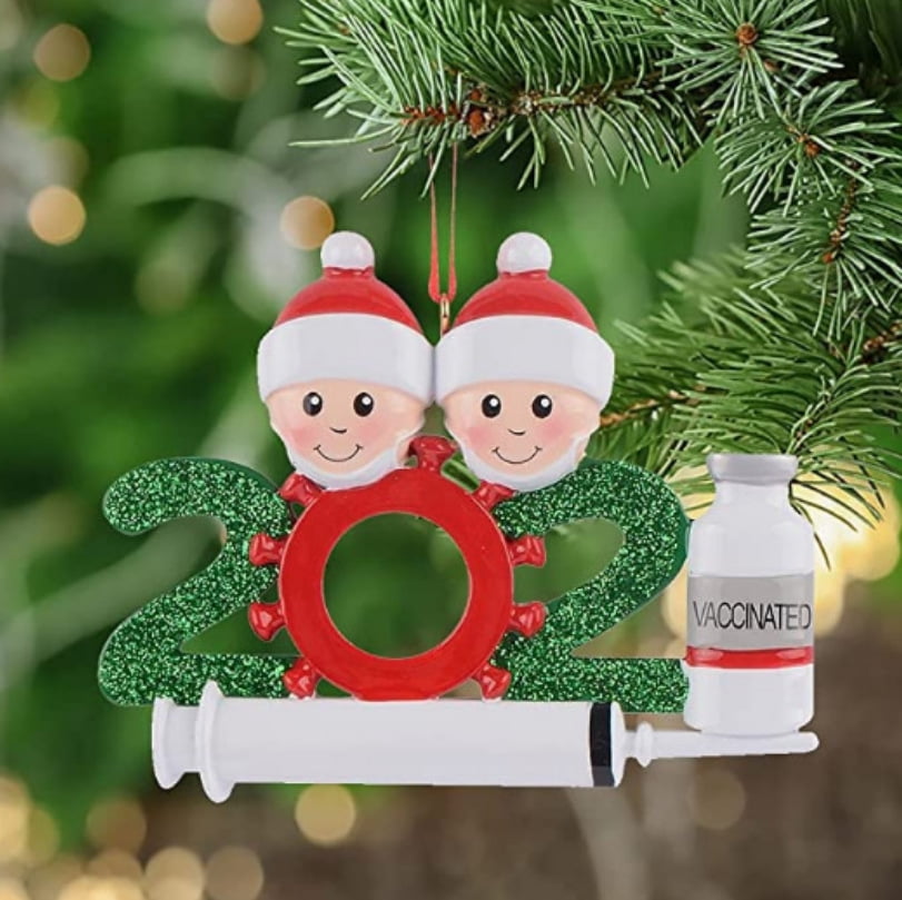 Available in Families of 1-9 Personalize with Included Marker Exclusive Year of The Vaccine Family 6 2021 Christmas Ornament