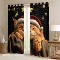 thumbnail image 2 of Manfei Cat Kitten Child Black Out Curtains, Glitter Stars Print Curtains Pack of 2 (42x63 Each), Kawaii Animal Bedroom Curtains, Curtains and Drapes Room Decor, 2 of 6