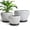 White-Black, variant on Ceramic Plant Pots Set of 3, 10+8+6 Inch Modern Round Flower Planters with Drainage Holes and Plant Saucers for Indoor Outdoor, Home Garden Room Porch Decor, Plant Lover Gifts, White-Black