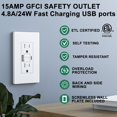 thumbnail image 2 of Salida GFCI BRILLTECH de 15 A con puertos USB-A y USB-C, paquete de 2, 2 of 7