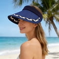 thumbnail image 2 of Women’s Straw Sun Visor Woven Stripe With Headband Wide Brim Sun Protection Travel Hat, 2 of 3