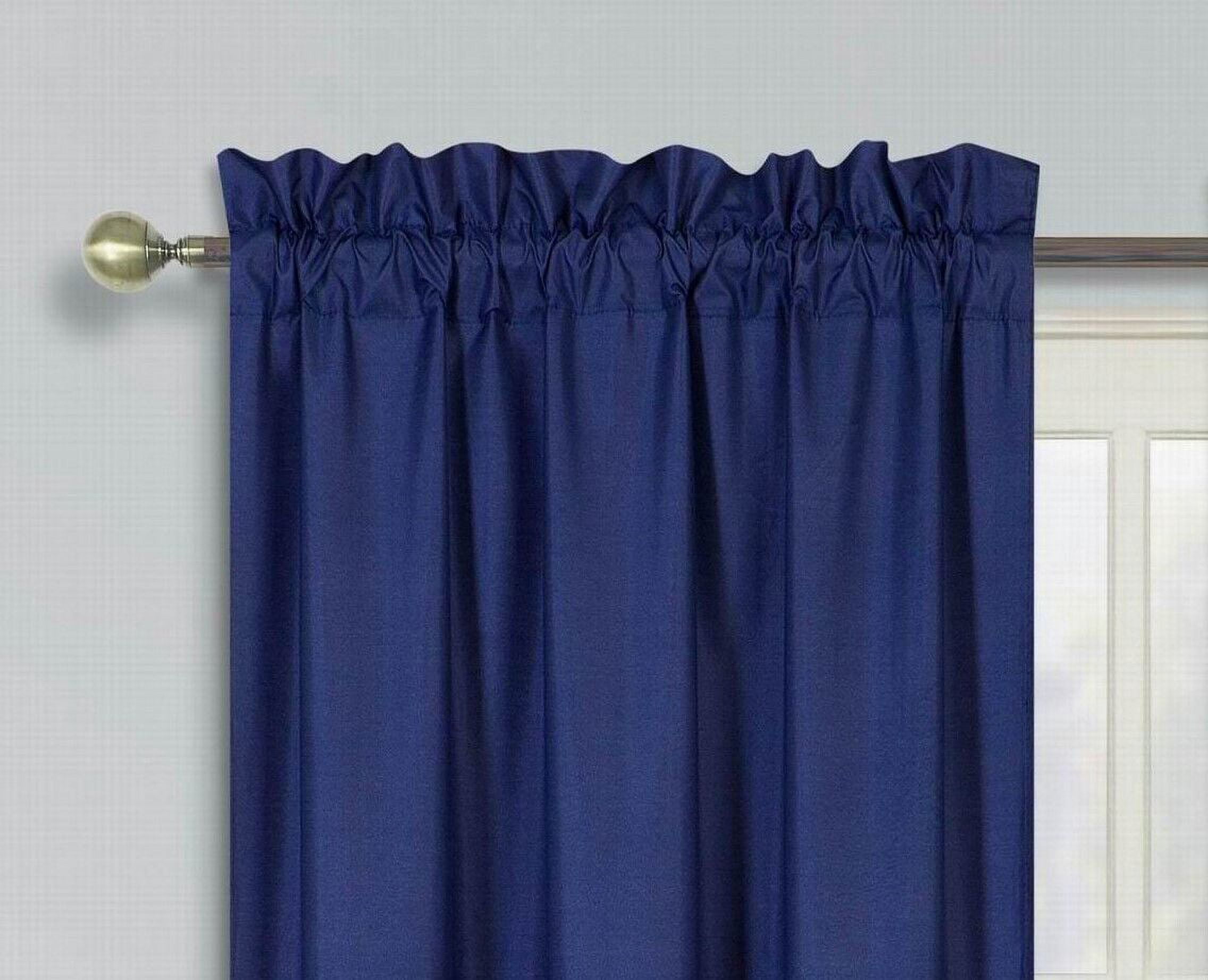 R64 NAVY 100% priivacy light filtering panels blackout window dressing curtain Set, of Two (2) Lined Rod Pocket Panels 37"W X 84"L Each