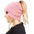 thumbnail image 1 of SURJDE Ponytail Messy Bun BeanieTail Women's Beanie Solid Ribbed Hat Cap, 1 of 5