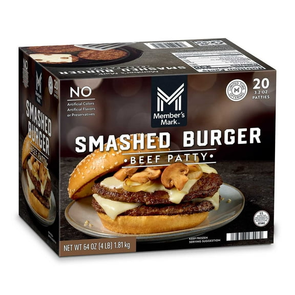 Member's Mark Smashed Burgers, Frozen, 20 ct.