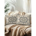 thumbnail image 2 of Outdoor Pillows Waterproof, Sage Green Beige Boho Bedding Throw Pillows with Insert for Couch Sofa Bed, Southwestern Geometric Ethnic 12x20 Inch Pillowcases Decorative Camping Patio Pillow Set of 2, 2 of 8