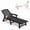 Black, variant on Cobiod Outdoor HDPE Chaise Lounge Chair,5-Position Adjustable Reclining Lounger with Wheels & Cup Holders,350lb Capacity,Overall length 78" , Grey