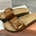 thumbnail image 3 of 2024 Summer New Slippers Casual Square Button Slippers Cork Flat Bottom Slippers For Outdoor Wear Slippers tzw, 3 of 7