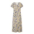 thumbnail image 5 of SMihono Robe Maxi Bohème d'Été pour Femmes Grande Taille Robe d'Été Bohème pour Femmes Imprimée à Manches Courtes Smockée Fluide à Volants Robe de Fête Robe Maxi de Plage Robe Évasée de Plage, 5 of 5