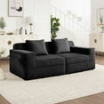 thumbnail image 3 of Modular 2 Seat Loveseat Sofa with Deep Seating and Throw Pillows, Cloud-Like Corduroy Sectional Couch for Living Room Comfort, 3 of 9