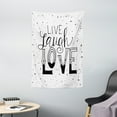 thumbnail image 1 of Live Laugh Love Decor Tapestry, Quote Hand Drawn Typographical Artistic Design Positive Hipster, Wall Hanging for Bedroom Living Room Dorm Decor, 40W X 60L Inches, Black and White, by Ambesonne, 1 of 2