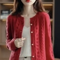 thumbnail image 4 of Ladies 100%Wool/YAMXUN Cardigan Spring New Large Size Twist Coat High-End YAMXUN Sweater Shirt Loose Women Jacket Thick Top, 4 of 5