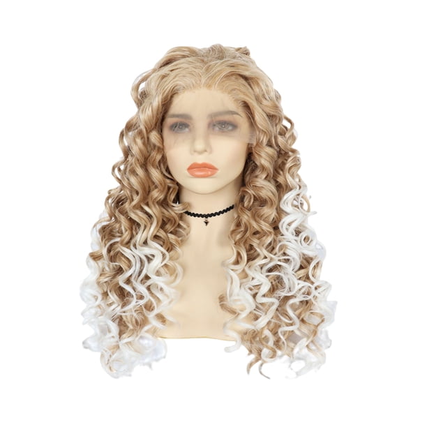 Peluca de cosplay de anime de pelo medio largo y rizado para Halloween