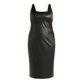 thumbnail image 2 of Sofia Jeans Women's and Women's Plus Size Faux Leather Dress, Below Knee Length, Sizes XS-5X, 2 of 5