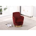 thumbnail image 5 of Swivel Barrel Chair in Red Velvet | 360 Swivel for Relaxing in Living Room | Easy-to-Clean Upholstery | Sturdy Construction, 5 of 6
