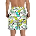 thumbnail image 3 of Naloa Funny Dinosaurs on Stripes Men's Beach Shorts, Surfing shorts, Swim trunks, Quick Dry Swim Trunks for Surfing Beach Fun - Large, 3 of 9