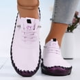 thumbnail image 2 of Modisza Women Leather Loafers Lace Up Walking Sneakers Non Slip Comfortable Walking Shoes Ladies Summer Work Loafer Pink Size 10, 2 of 5