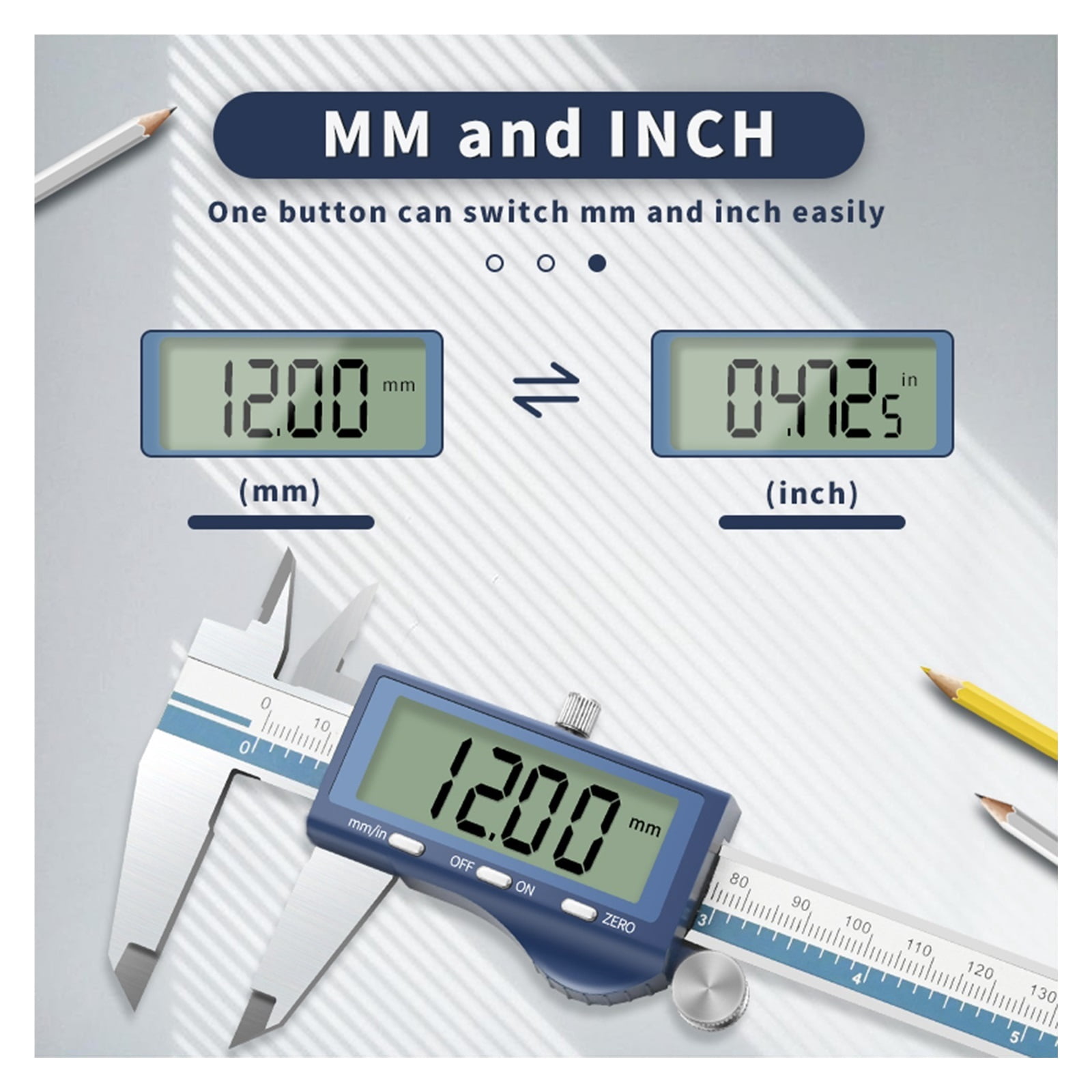 Digital Caliper IP 54 Waterproof 150 Mm 6 Inch Caliper Metal Vernier Caliper Measurement Tool