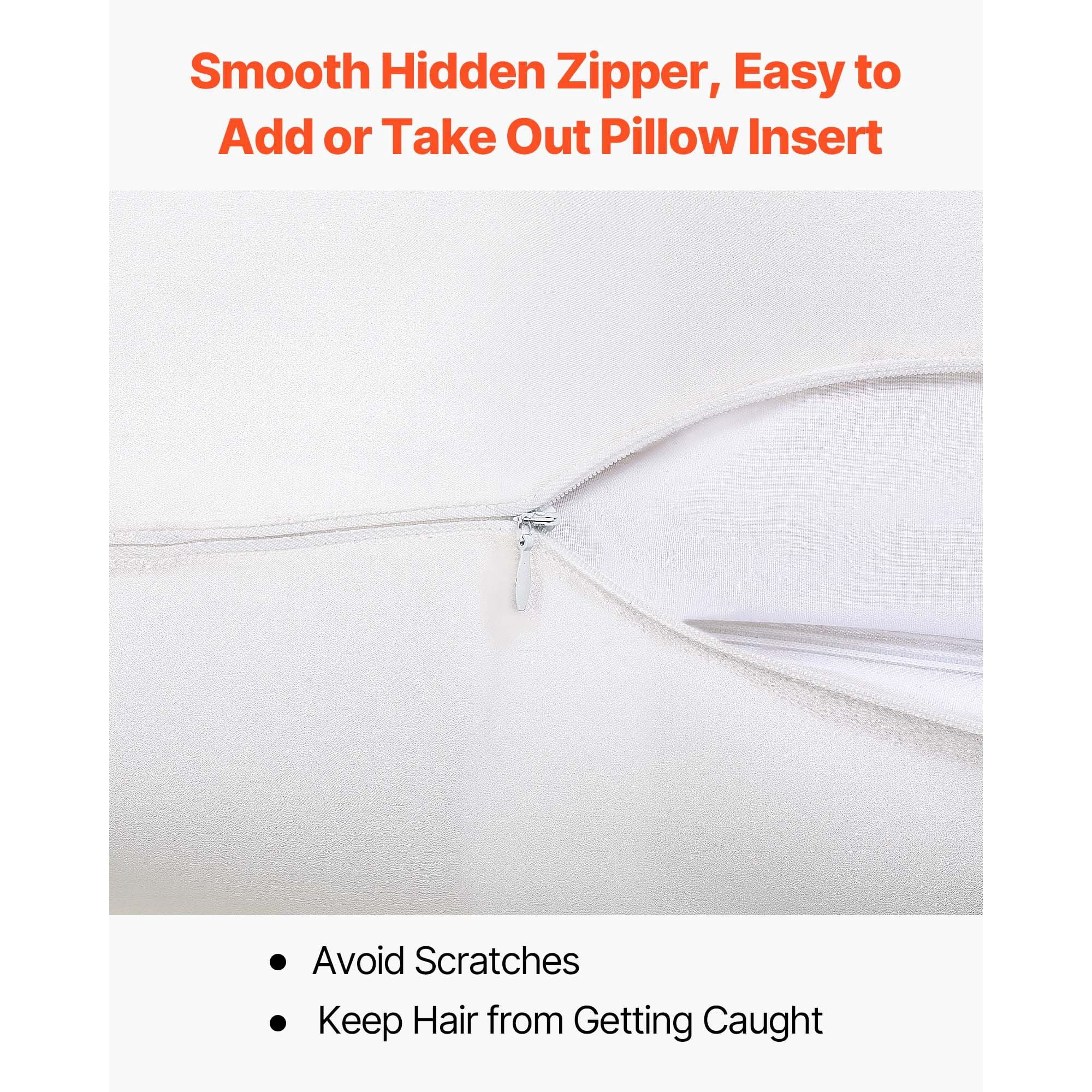 Silk Pillowcase 100% Mulberry Silk 26x20 Inches Standard Size with Zipper Closure, Hypoallergenic & Smooth for Hair and Skin (Standard)