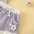 thumbnail image 5 of Sopiago Toddler Girl Summer Outfits Baby Girl Embroidered Flowers Short Sleeve T Shirts Shorts Set Cute Baby Clothes for Girls Purple,0-6 Months, 5 of 6