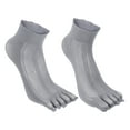 thumbnail image 5 of Unique Bargains 3 Pairs Half Finger Five Toe Socks Unisex Non Slip Daily Fit Finger Socks Dark Gray, 5 of 7