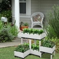 thumbnail image 2 of Segmart Outdoor Elevated Plastic Raised Bed Planter Kit, Set of 6 Free Splicing Injection Plastic Raised Garden Bed, 2 Tiers Elevated Planter Box with Legs for Patio, Deck, Balcony, White, SS2222, 2 of 9