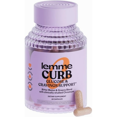 Lemme Curb Cravings Capsules, Improve Carb Metabolism, Support Weight Management w/Clinically Studied Chromium Picolinate, Bitter Melon, Ceylon Cinnamon & Greens Blend I Drug-Free I Vegan, 60 count