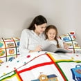 thumbnail image 4 of Homewish Cartoon Bus 7-Piece Bedding Comforter Set,Cute Bags Apple King Bedding Sets,Colorful Print Bed Sheets For Teens,Microfiber Bedroom Decor Reversible, 4 of 8