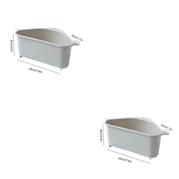 Kearding Filtro de fregadero cocina filtro de fregadero triangular colador drenaje vegetal Fruite escurridor cesta ventosa soporte de esponja estante de gris 2piezas Kearding CBP108072