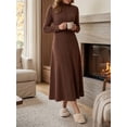 thumbnail image 2 of Cueply Dresses for Women Casual Long Sleeve Fall Spring Mock Neck Pullover Long Dresses with Pockets, 2 of 8