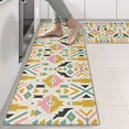 thumbnail image 2 of Kitchen Rugs Sets Of 2,Multicolor Ethnic Geometric Pattern Anti Fatigue Kitchen Mat Rugs Non Slip Washable,Decorative Kitchen Floor Mats for Kitchen,Sink,Laundry,17"X47", 2 of 5