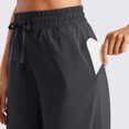 thumbnail image 3 of Women's Cropped Wide Leg Palazzo Pants High Waist Elastic Drawstring Casual Lightweight Trousers with Pockets Waisted Flowy Beach Trousers, 3 of 5